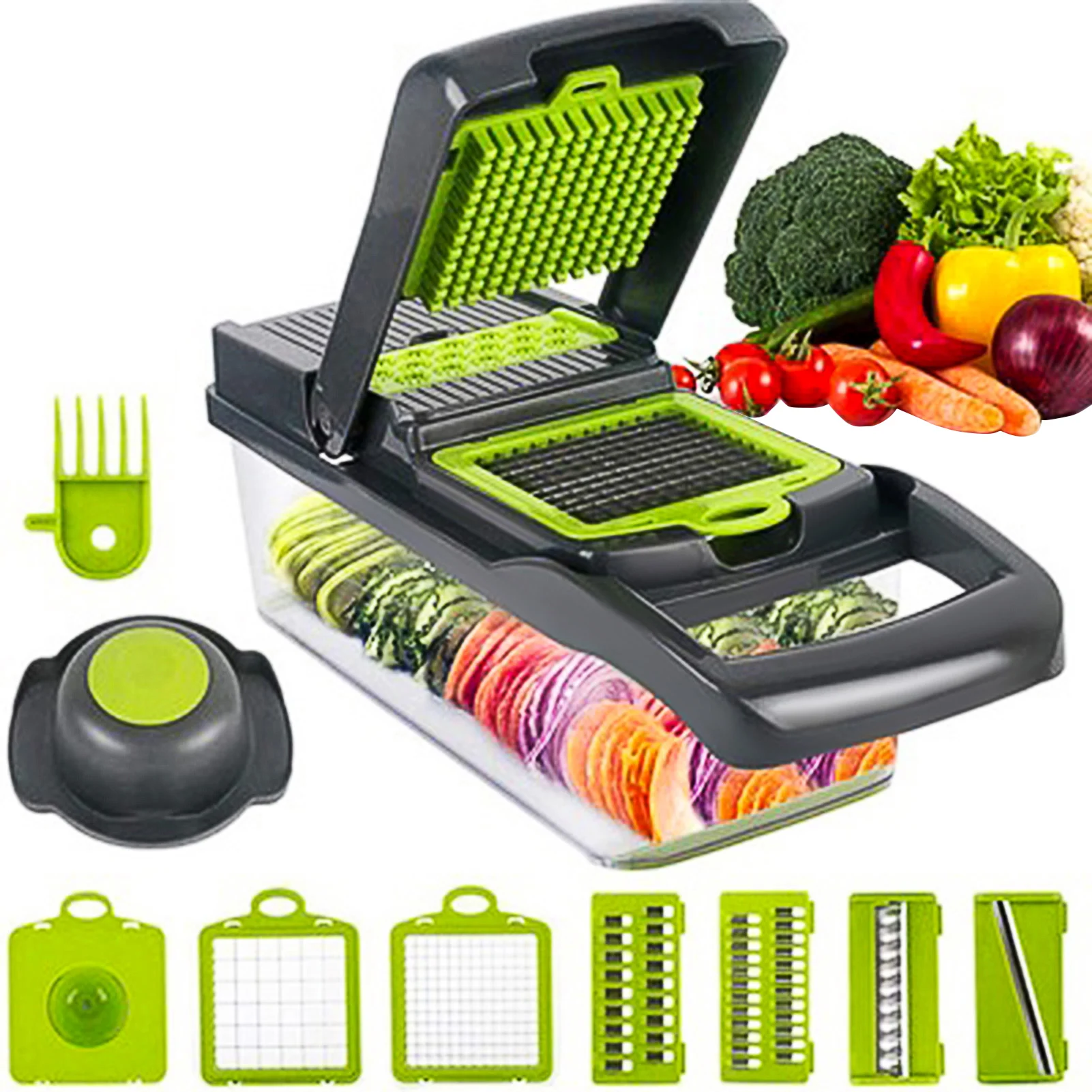 Vegetable Cutter 10 In 1 Multifunction Fruit VEGET SLICER Grater For Potato Carrot Onion Kitchen Gadget Sets Food Processor Tool
Vegetable Cutter 10 In 1 Multifunction Fruit VEGET SLICER Grater For Potato Carrot Onion Kitchen Gadget Sets Food Processor Tool