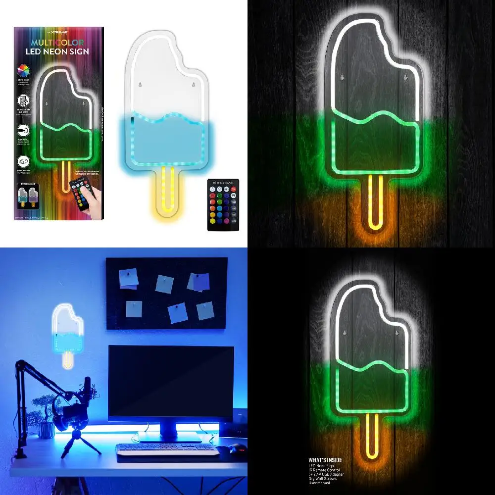 &Hanging Chain Beautiful 7.95" x 17.72" Neon LED Ice Cream Sign with Plastic Hanging Wall Art, Remote & Hanging Chain Included
&Hanging Chain Beautiful 7.95" x 17.72" Neon LED Ice Cream Sign with Plastic Hanging Wall Art, Remote & Hanging Chain Included