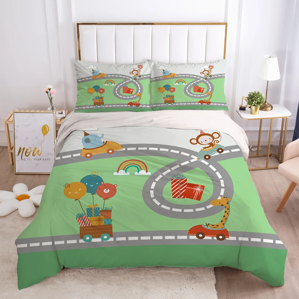 Cartoon King Queen Duvet Lovely Animals Pattern Bedding Set for Kids Boys Girl Cute Toy Car Highway Quilt Cover Children's Gifts
Cartoon King Queen Duvet Lovely Animals Pattern Bedding Set for Kids Boys Girl Cute Toy Car Highway Quilt Cover Children's Gifts