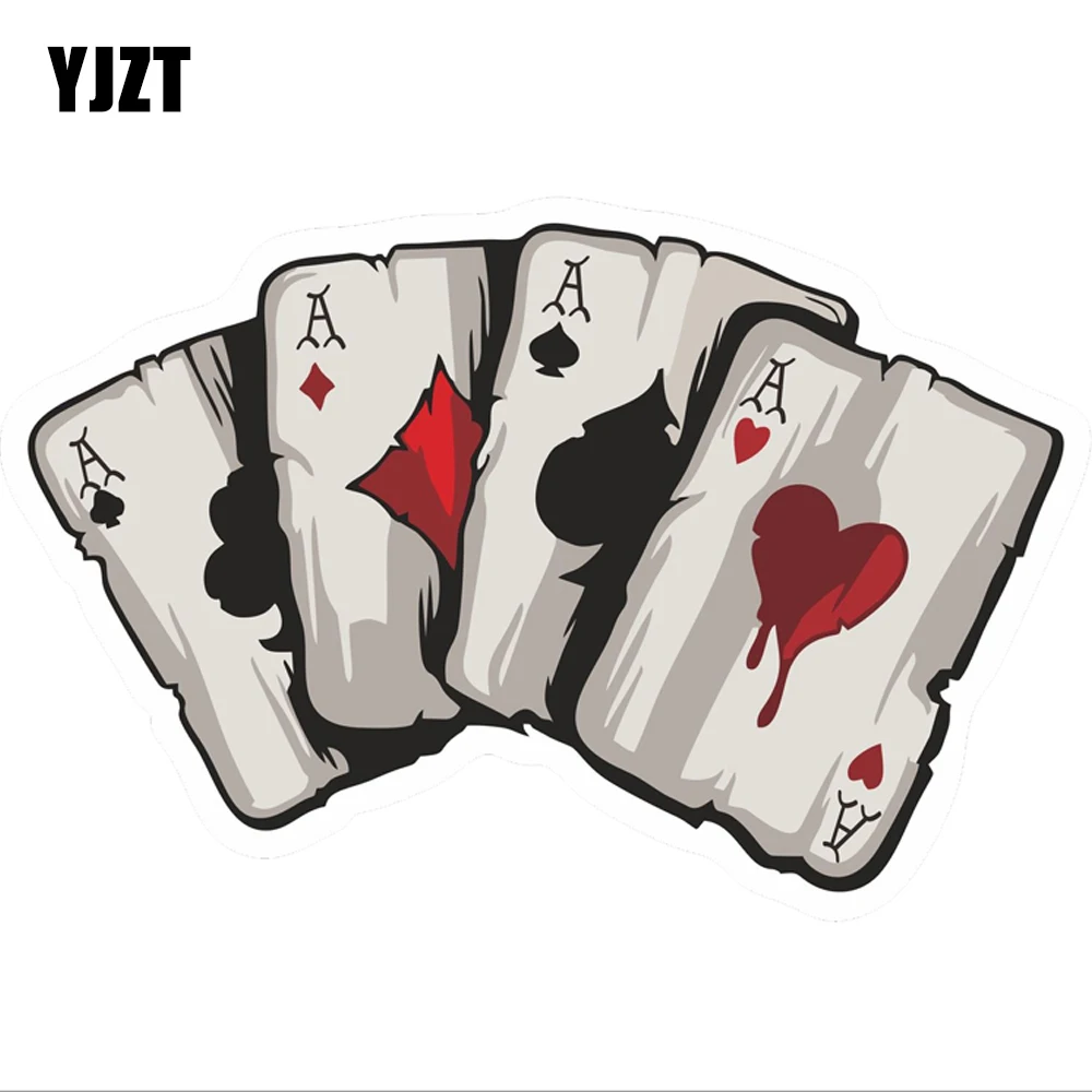 YJZT 15.2CM*9.8CM Cartoon Playing Cards A Decal PVC Motorcycle Car Stickers 11-00780 |