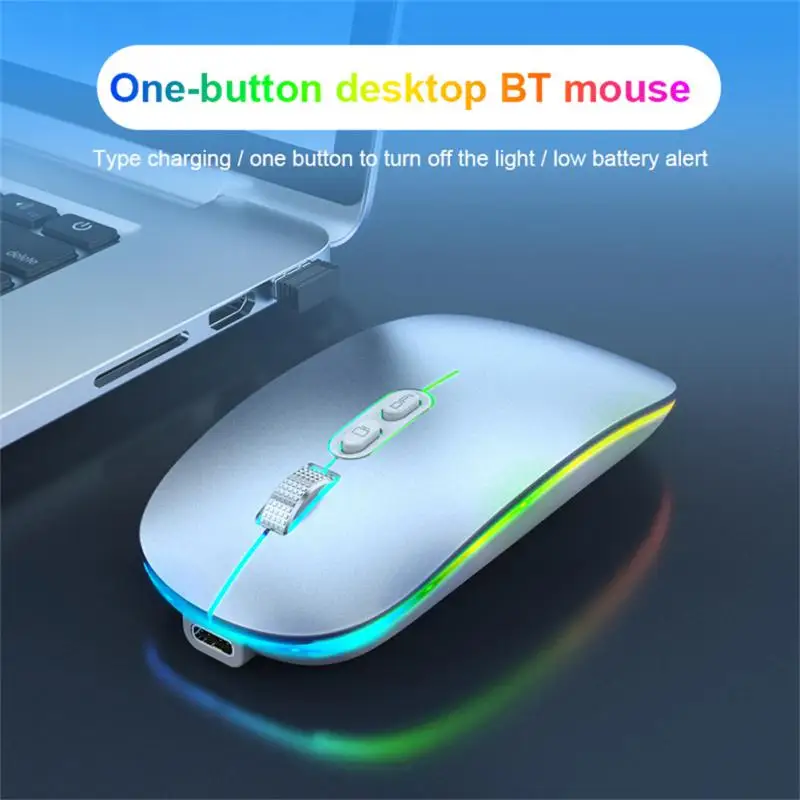 

Computer Mouse 5 Key Mute Key Design Wireless Mouse 1600 Dpi Portable Three-stage Dpi Adjustment Game Mice For Pc Laptop