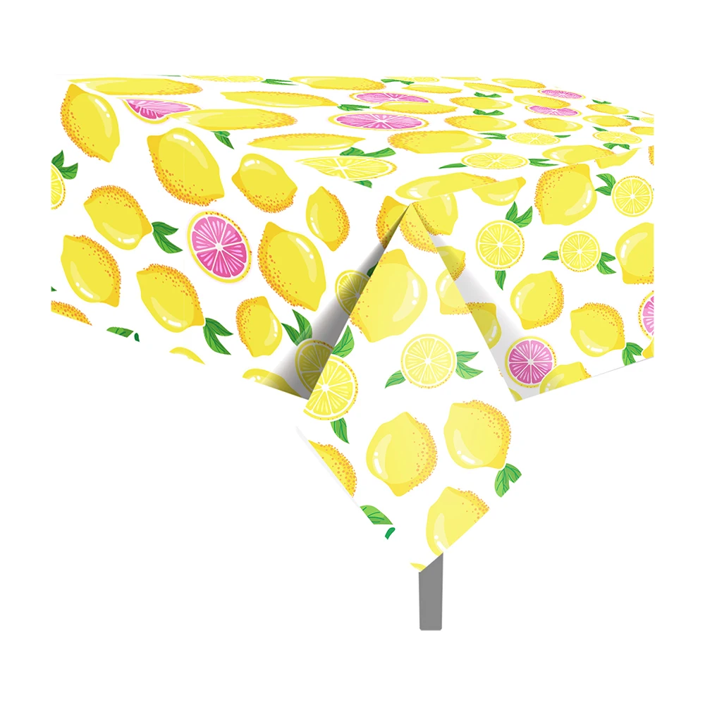 

130*220cm PE Summer Lemon Fruit Theme Baby Shower BIRTHDAY Party Disposable Tablecloths Tablecovers Hawaii Party Decorations