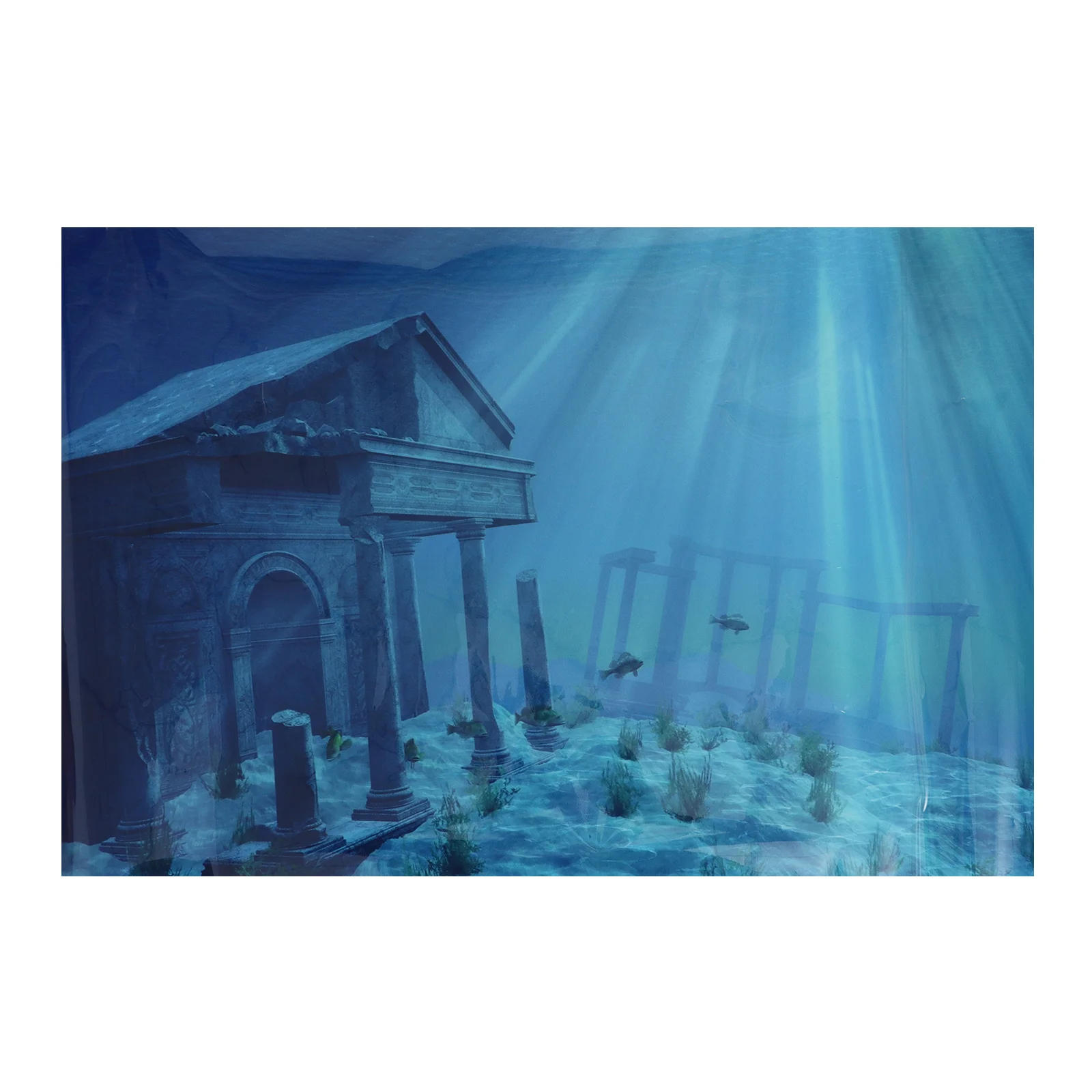

Fish Tank Background Aquarium Décor Submarine Ruins Pattern Mural Wallpaper Decoration 3D Poster