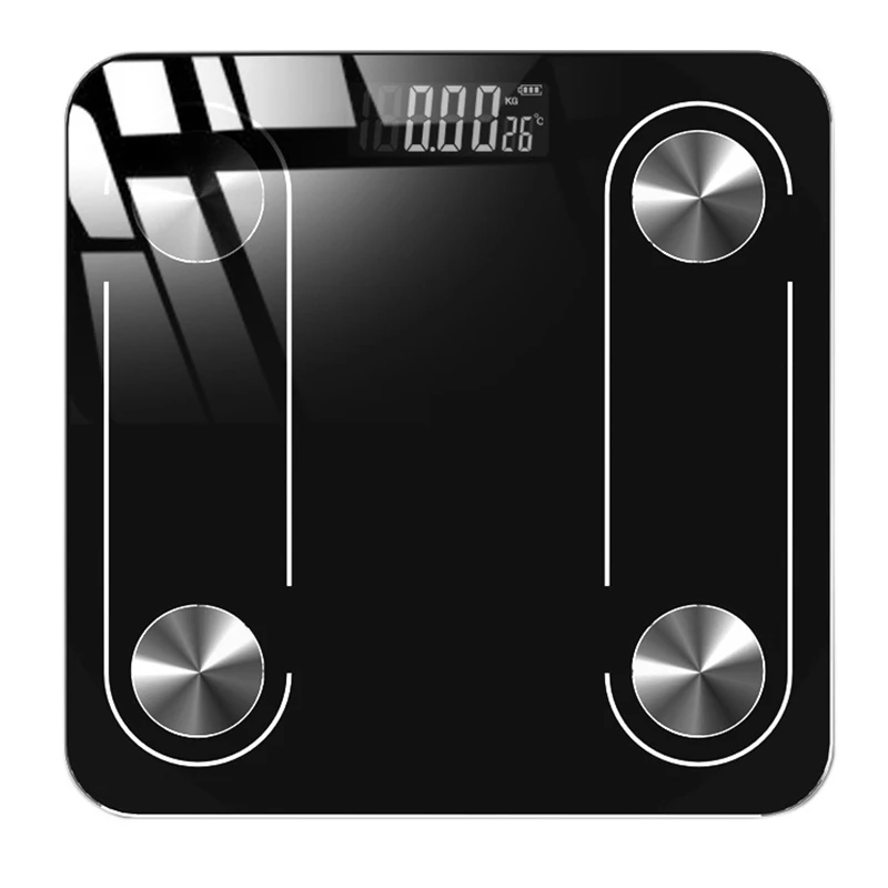 

Цифровые весы из закаленного стекла с зарядкой через USB, весы для ванной с ЖК-дисплеем, весы для контроля веса тела