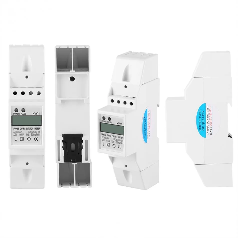 XTM35SA Digital Electric Energy Meter DIN-Rail 220V Kwh Single Phase 2Wire 10-40A LCD Guide Type Backlight Digits Wattmeter
XTM35SA Digital Electric Energy Meter DIN-Rail 220V Kwh Single Phase 2Wire 10-40A LCD Guide Type Backlight Digits Wattmeter