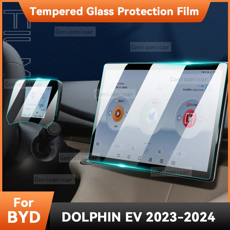 

GPS Navigation Multimedia Screen Tempered Glass Protection Film Accessories Prevent Scratches For BYD DOLPHIN EV 2023 2024