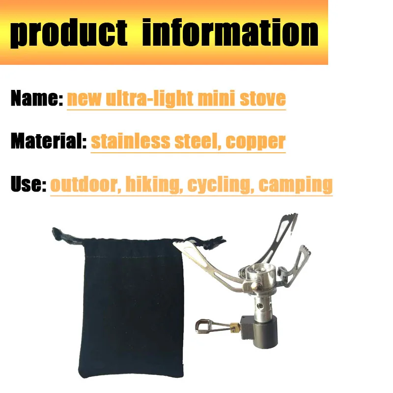 One-piece Gas Stove Stainless Steel Ultra-light Picnic Cooking Utensils New Arrival Mini Stove Head Outdoor Cooking Tools
One-piece Gas Stove Stainless Steel Ultra-light Picnic Cooking Utensils New Arrival Mini Stove Head Outdoor Cooking Tools