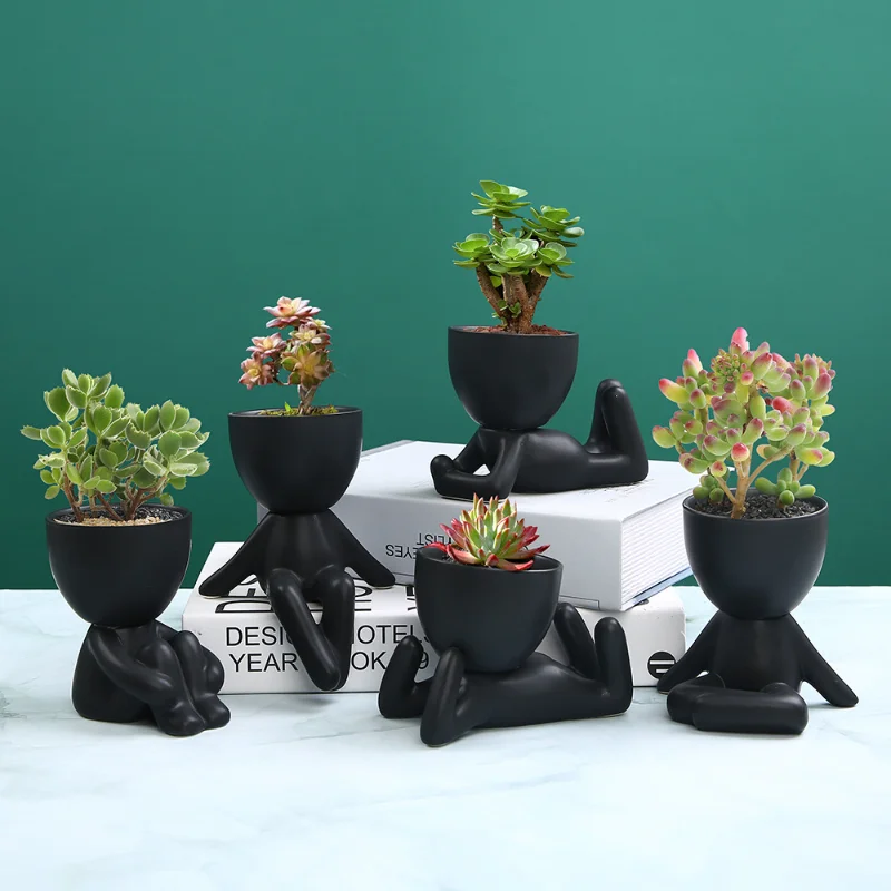 Modern Nordic Homes Decorations Ceramic Small Figure Flowerpot Creativity Simple Living Room Desktop Window Art Crafts Ornaments 
Modern Nordic Homes Decorations Ceramic Small Figure Flowerpot Creativity Simple Living Room Desktop Window Art Crafts Ornaments