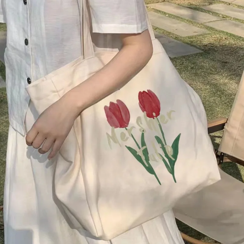 All-Season Fashion Women's Casual Simple Canvas Bag Sport Student Office Worker Large Capacity Allmatch Tulips Korean
All-Season Fashion Women's Casual Simple Canvas Bag Sport Student Office Worker Large Capacity Allmatch Tulips Korean