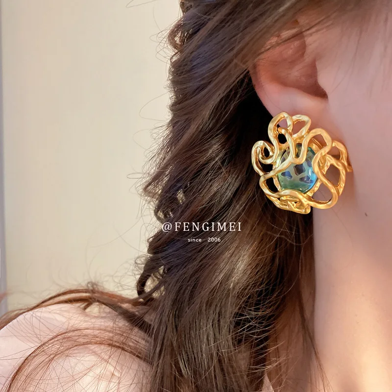 925 Silver Needle Palace Style Irregular Oval Geometric Earrings Exaggerated Fashion Earrings Personality Earrings
925 Silver Needle Palace Style Irregular Oval Geometric Earrings Exaggerated Fashion Earrings Personality Earrings