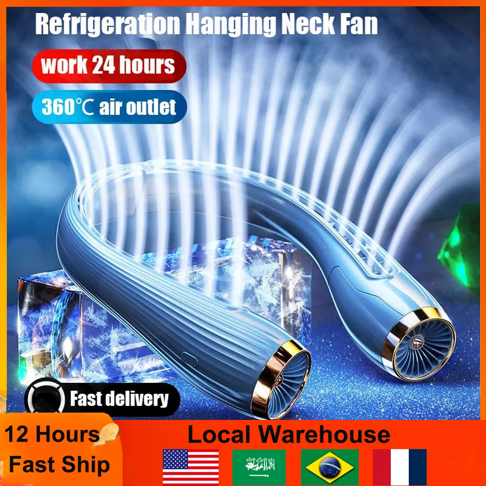 Neckband Fan Rechargeable Portable Hanging Neck Fan Bladeless Silent USB Fan Summer Sports Folding Electric Air Cooling Fan
Neckband Fan Rechargeable Portable Hanging Neck Fan Bladeless Silent USB Fan Summer Sports Folding Electric Air Cooling Fan