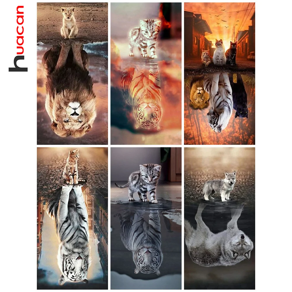 Huacan 5d Diy Diamond Painting Mosaic Cat Tiger Reflection Cross Stitch Embroidery Animals Scenery Square/round Home Decor
Huacan 5d Diy Diamond Painting Mosaic Cat Tiger Reflection Cross Stitch Embroidery Animals Scenery Square/round Home Decor