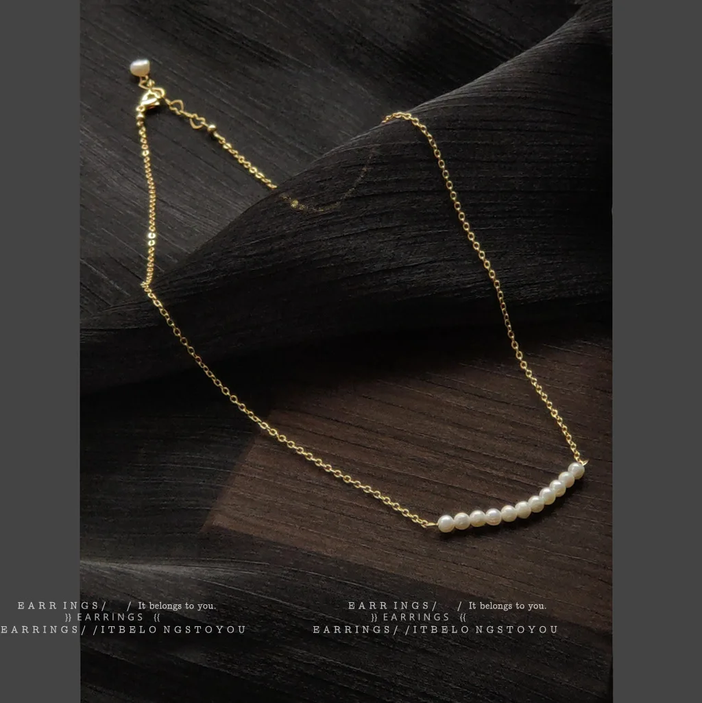 Beauty Models Plated 14K Real Gold Freshwater Pearls Japanese and Korean Beautiful Simple Necklace Women's Clavicle Chain
Beauty Models Plated 14K Real Gold Freshwater Pearls Japanese and Korean Beautiful Simple Necklace Women's Clavicle Chain