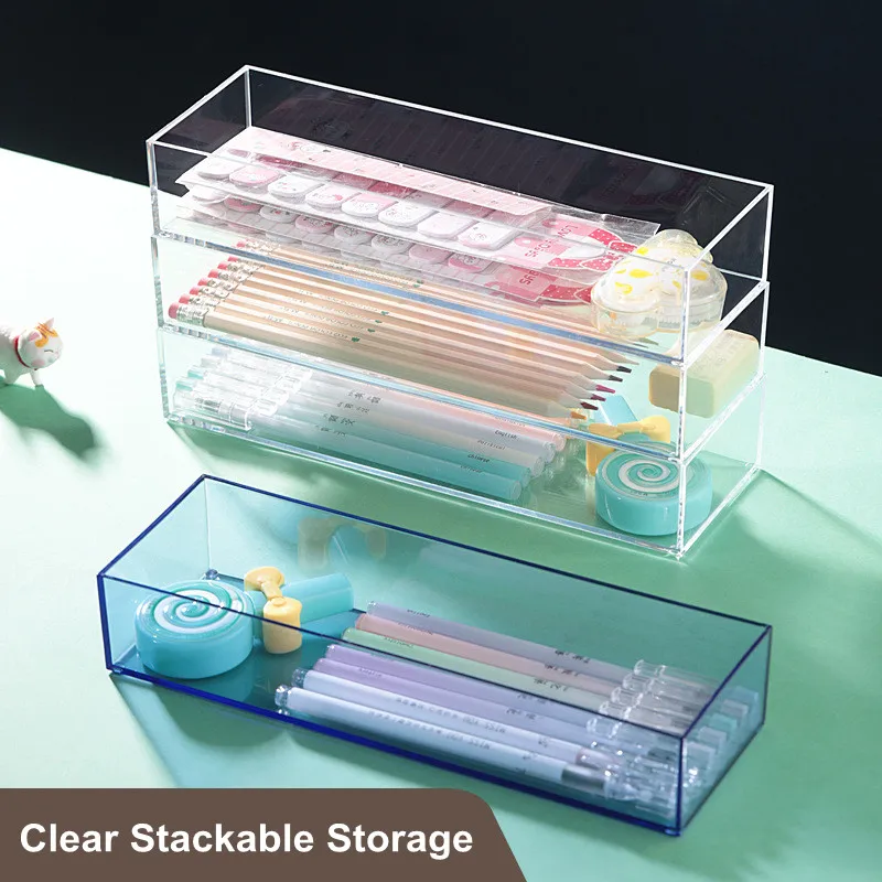 Transparent Desk Storage Organizer Box Abs Stackable Storage Drawer Shelf Home Office School Dormitory Sundries Cosmetic Holder
Transparent Desk Storage Organizer Box Abs Stackable Storage Drawer Shelf Home Office School Dormitory Sundries Cosmetic Holder
