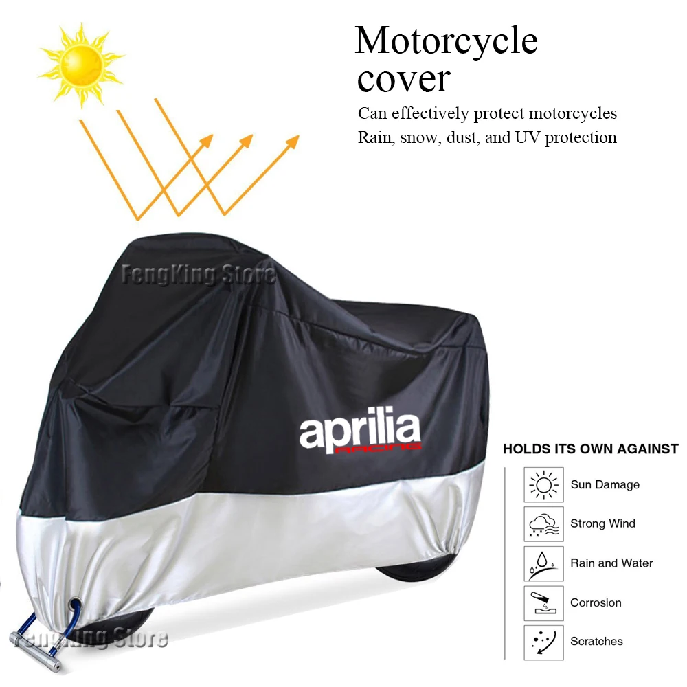For Aprilia RSV4 RS660 RS4 RS125 Tuono V4 APR GPR150 GPR125 GPR250 Motorcycle Cover Outdoor Rain Dustproof UV Protector Covers
For Aprilia RSV4 RS660 RS4 RS125 Tuono V4 APR GPR150 GPR125 GPR250 Motorcycle Cover Outdoor Rain Dustproof UV Protector Covers