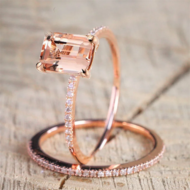 Elegant Luxury Rose Gold Colors Rings for Women Trendy Metal Inlaid Champagne Stone Wedding Ring Set Engagement Jewelry
Elegant Luxury Rose Gold Colors Rings for Women Trendy Metal Inlaid Champagne Stone Wedding Ring Set Engagement Jewelry