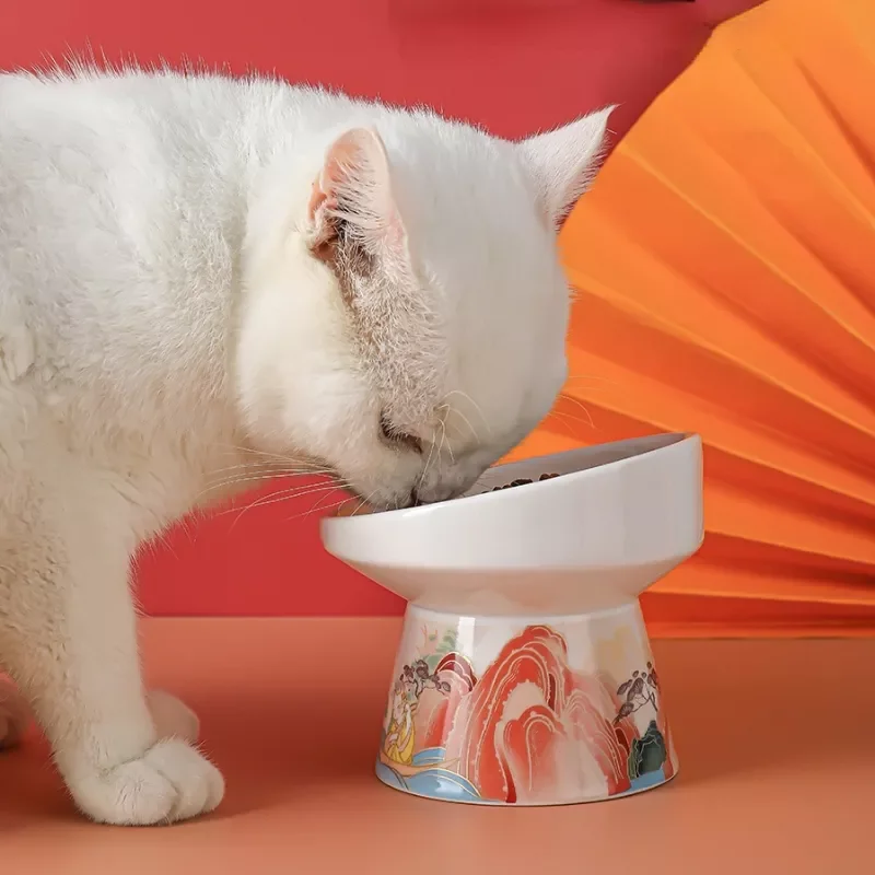 Керамическая миска для кошек с поднятой подставкой, 2 размера 
Керамическая миска для кошек с поднятой подставкой, 2 размера