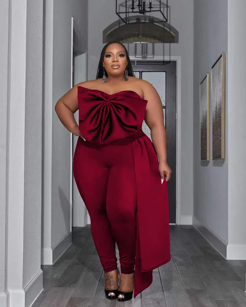 Plus Size Women Sexy Jumpsuit 2023 Strapless Bow Knot Pencil Pants One Piece Night Club Party Romper Elegant Female Overall
Plus Size Women Sexy Jumpsuit 2023 Strapless Bow Knot Pencil Pants One Piece Night Club Party Romper Elegant Female Overall