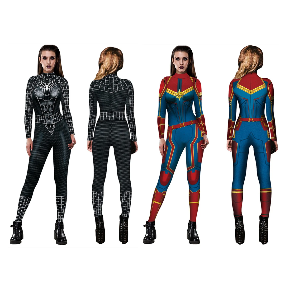 Spider Girls Women's Jumpsuit Halloween Cosplay Captain Tight Costumes Long-sleeved Bodysuit Super Hero Black Red Zentai Suit
Spider Girls Women's Jumpsuit Halloween Cosplay Captain Tight Costumes Long-sleeved Bodysuit Super Hero Black Red Zentai Suit