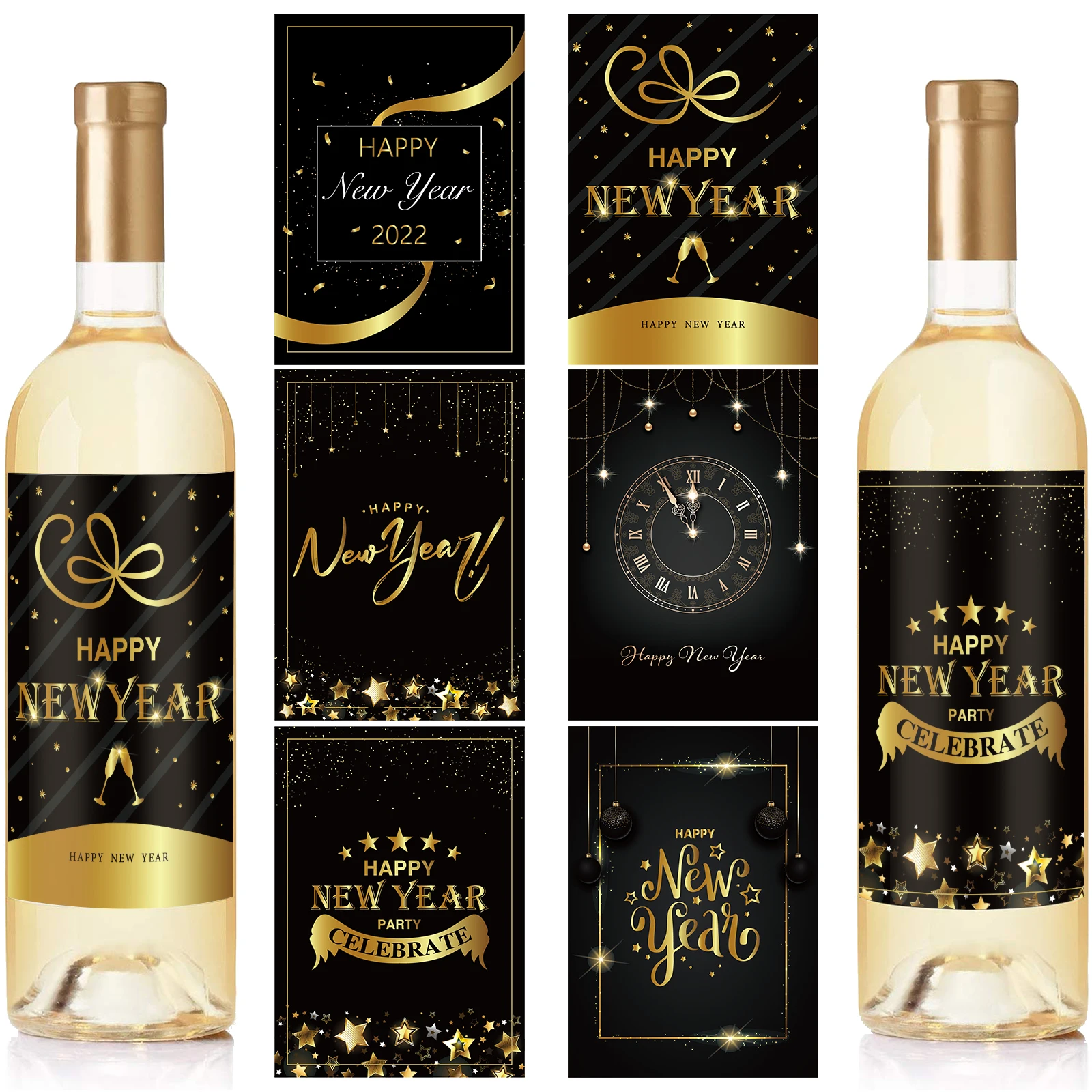 BY002 24pcs Happy New Year Party Wine Labels Stickers Bottle Wrapper Gold Glitter Bottle Decorative Sticker Cheers Party Decors
BY002 24pcs Happy New Year Party Wine Labels Stickers Bottle Wrapper Gold Glitter Bottle Decorative Sticker Cheers Party Decors