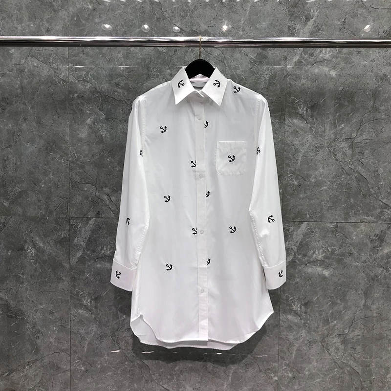 TB THOM Women's Long Blouse Spring Anchor Embroidery Designer Shirts Oxford Cotton Quality Long Sleeve Casual Female Shirt Skirt
TB THOM Women's Long Blouse Spring Anchor Embroidery Designer Shirts Oxford Cotton Quality Long Sleeve Casual Female Shirt Skirt