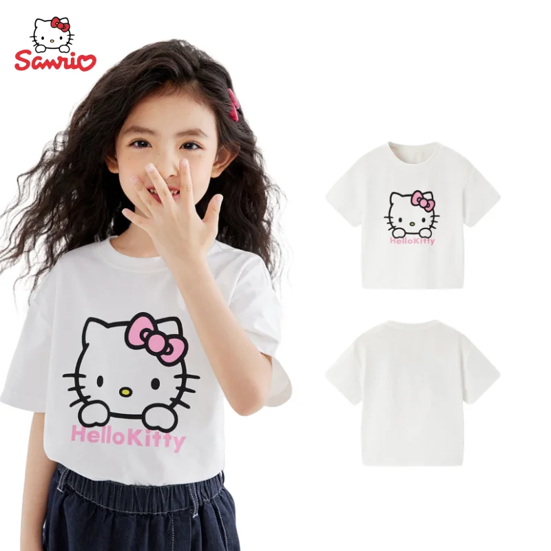 

Милые детские футболки с коротким рукавом Hello Kitty My Melody анимация периферийные кавайные Мультяшные креативные футболки подарок на фестиваль оптовая продажа