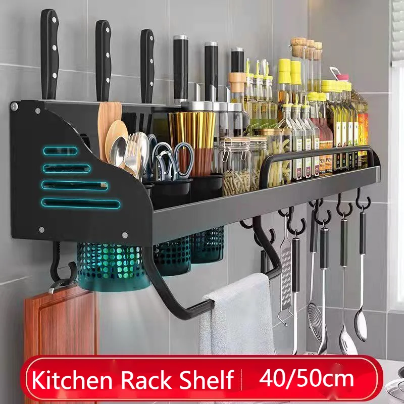 Multifunctional 40/50cm Kitchen Rack Organizer Shelf Knife Holder Chopsticks Storage Home Accessories Wall-Mounted Punch-Free
Multifunctional 40/50cm Kitchen Rack Organizer Shelf Knife Holder Chopsticks Storage Home Accessories Wall-Mounted Punch-Free