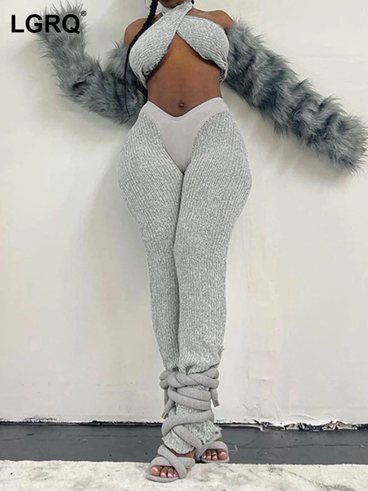 Женский трикотажный брючный комплект LGRQ, комплект из двух предметов, жилет на завязках без рукавов с лямкой на шее и брюки с высокой талией, ... 
Женский трикотажный брючный комплект LGRQ, комплект из двух предметов, жилет на завязках без рукавов с лямкой на шее и брюки с высокой талией, ...