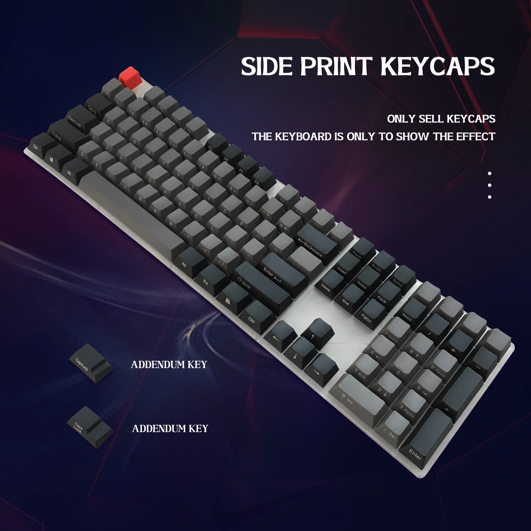 Side Print Keycaps For Cherry MX Switches 108/104/87/61 Keys Mechanical Keyboards PBT Custom Keycap OEM Profile Keycaps
Side Print Keycaps For Cherry MX Switches 108/104/87/61 Keys Mechanical Keyboards PBT Custom Keycap OEM Profile Keycaps