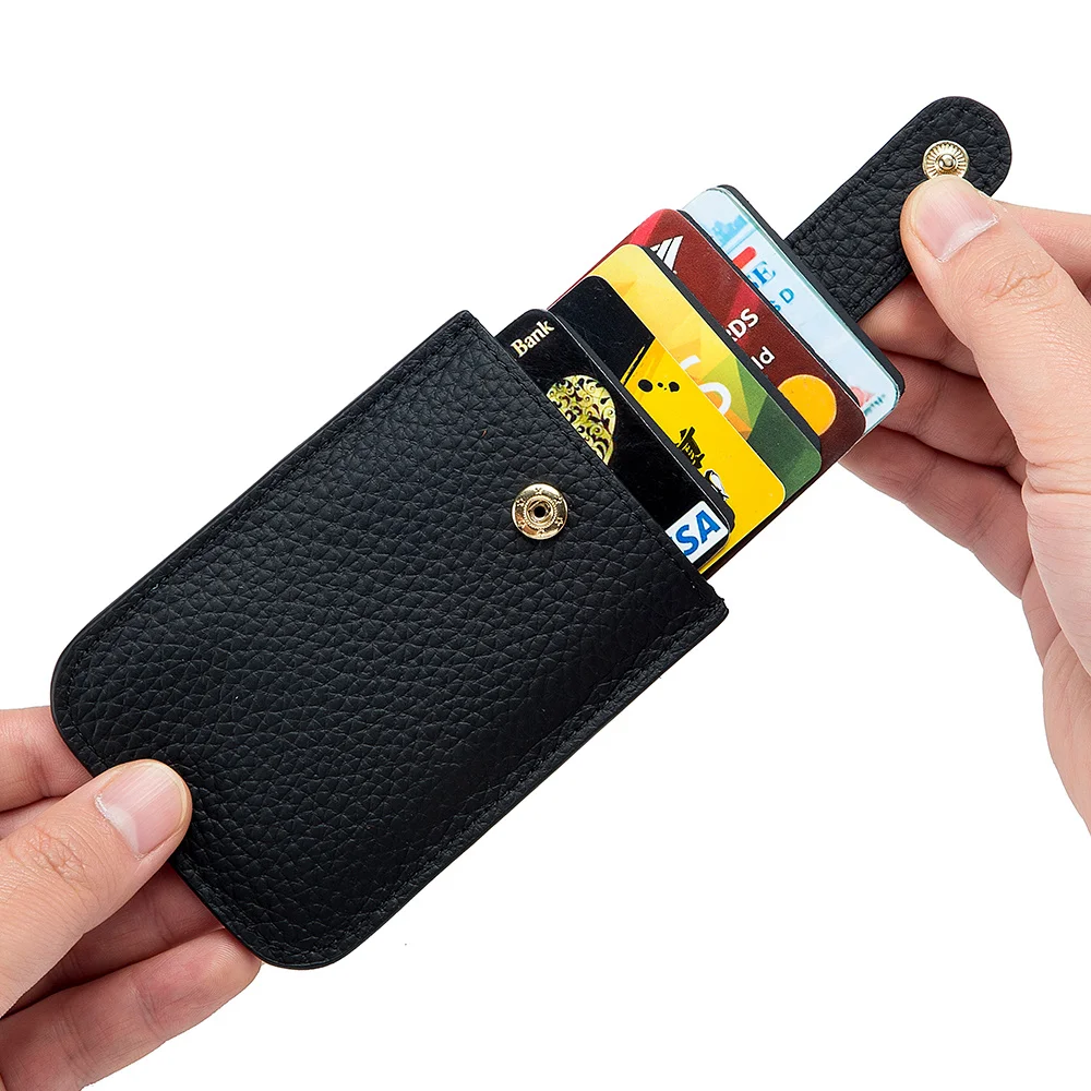 Genuine Leather Slim Card Holder Quick Access Pull Tab RFID Lining Soft Cowhide Men Women Portable Bill Wallet Credential Cover
Genuine Leather Slim Card Holder Quick Access Pull Tab RFID Lining Soft Cowhide Men Women Portable Bill Wallet Credential Cover