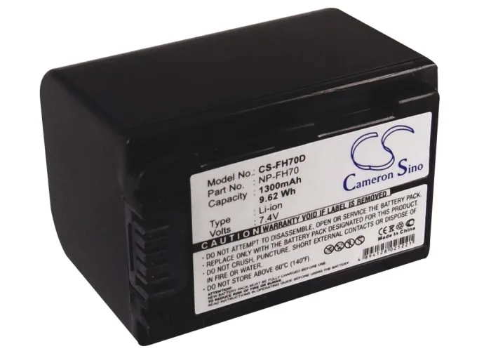 

CS Camera Battery for Sony DCR-DVD908E DCR-HC47 HDR-HC7E HDR-CX11E DCR-HC30 HDR-HC5 DCR-HC62E HC43E DR-SR10D fits NP-FH70