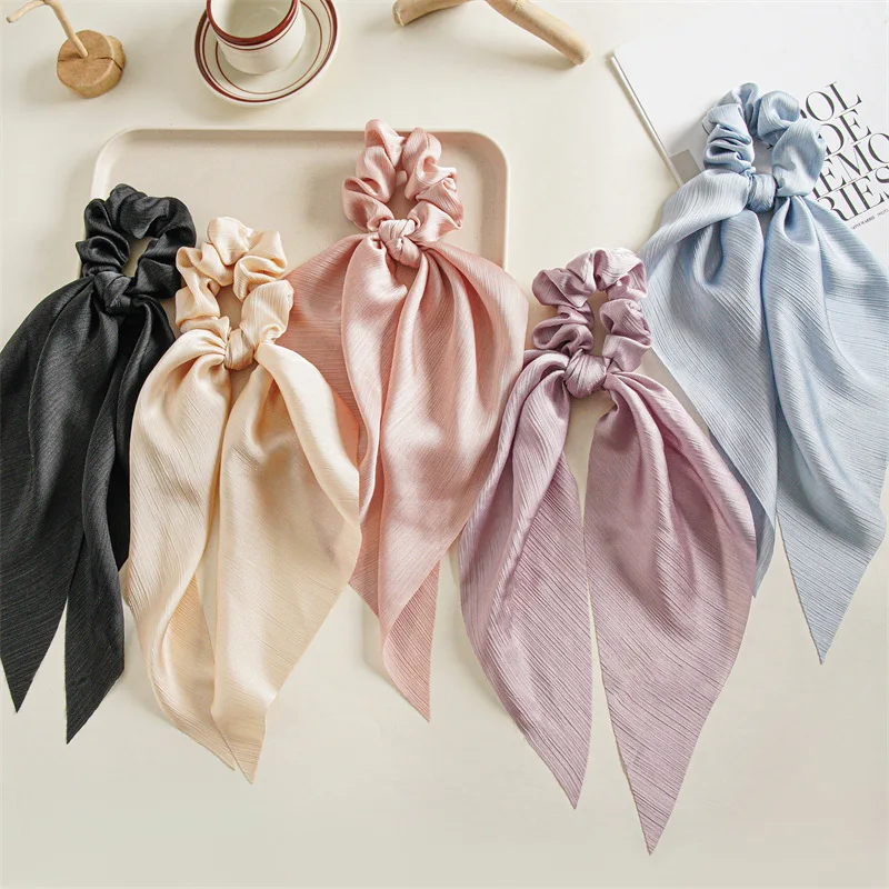 Trend Solid Color Knotted Long Ribbon Hair Scarf for Women Hair Accessories Scrunchies Girl Elegant Ponytail Elastic Hair Bands
Trend Solid Color Knotted Long Ribbon Hair Scarf for Women Hair Accessories Scrunchies Girl Elegant Ponytail Elastic Hair Bands
