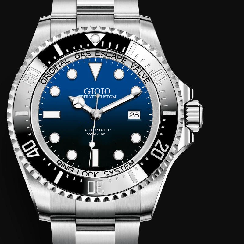 Мужские механические часы, автоматические черные синие керамические 44 мм 
Мужские механические часы, автоматические черные синие керамические 44 мм