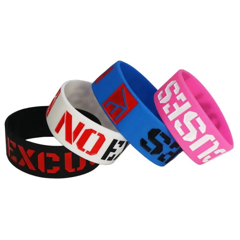 1PC Fashion 25mm No Excuses Silicone Wristband Fintness Wide Sports Activities Rubber Bracelets & Bangles Women Men Gift SH076 
1PC Fashion 25mm No Excuses Silicone Wristband Fintness Wide Sports Activities Rubber Bracelets & Bangles Women Men Gift SH076