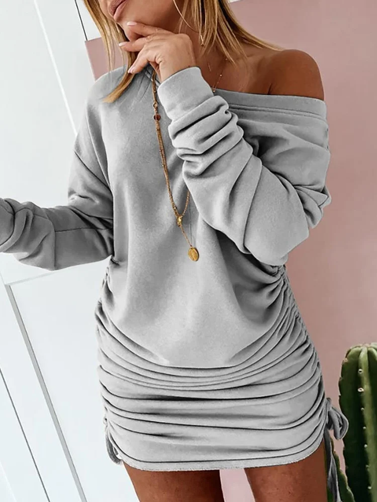 2022 Fashion New Sexy Dress Women's High Quality Off Shoulder Long Sleeve Dresses Solid Color Women Party Mini Vestido Spring
2022 Fashion New Sexy Dress Women's High Quality Off Shoulder Long Sleeve Dresses Solid Color Women Party Mini Vestido Spring
