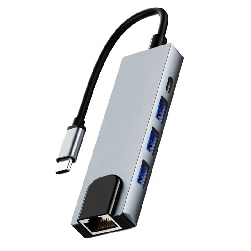 5 In 1 Type C Adapter With Gigabit Ethernet, 3 Ports USB 3.0 Hub For Data, Docking Station For USB C Hub Pro
5 In 1 Type C Adapter With Gigabit Ethernet, 3 Ports USB 3.0 Hub For Data, Docking Station For USB C Hub Pro