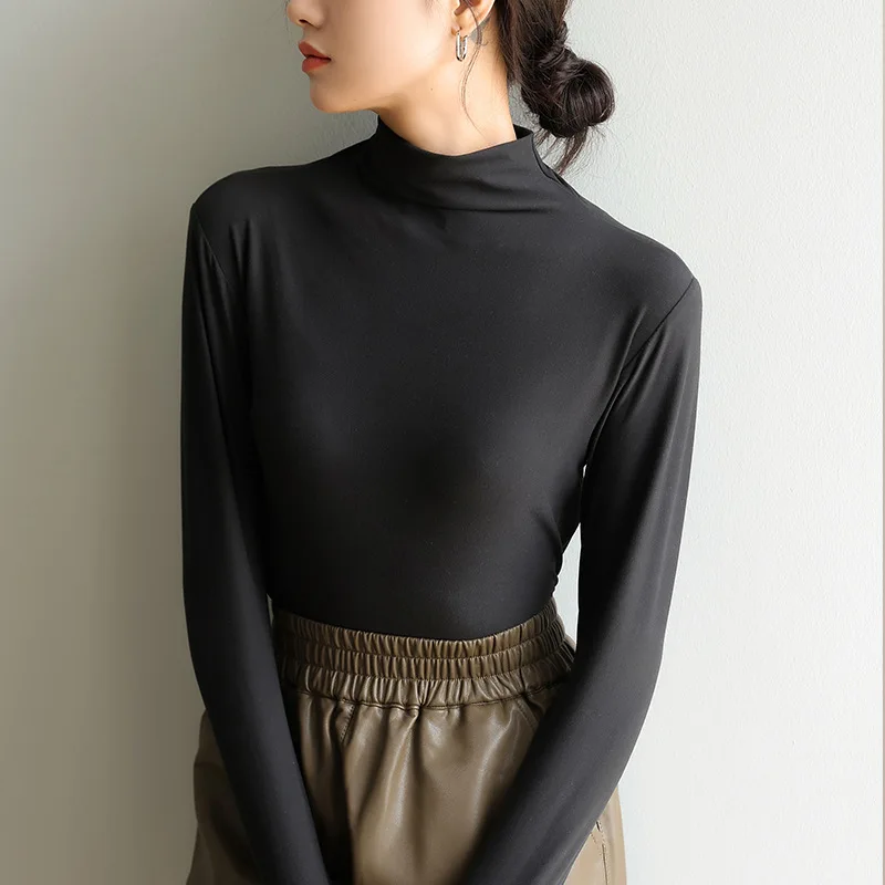 Fashion Women's Solid Shirt Tight Autumn Winter Warm Tops Nylon Wool Slim Heating Fiber Ladies Modal Long Sleeve Shirts
Fashion Women's Solid Shirt Tight Autumn Winter Warm Tops Nylon Wool Slim Heating Fiber Ladies Modal Long Sleeve Shirts