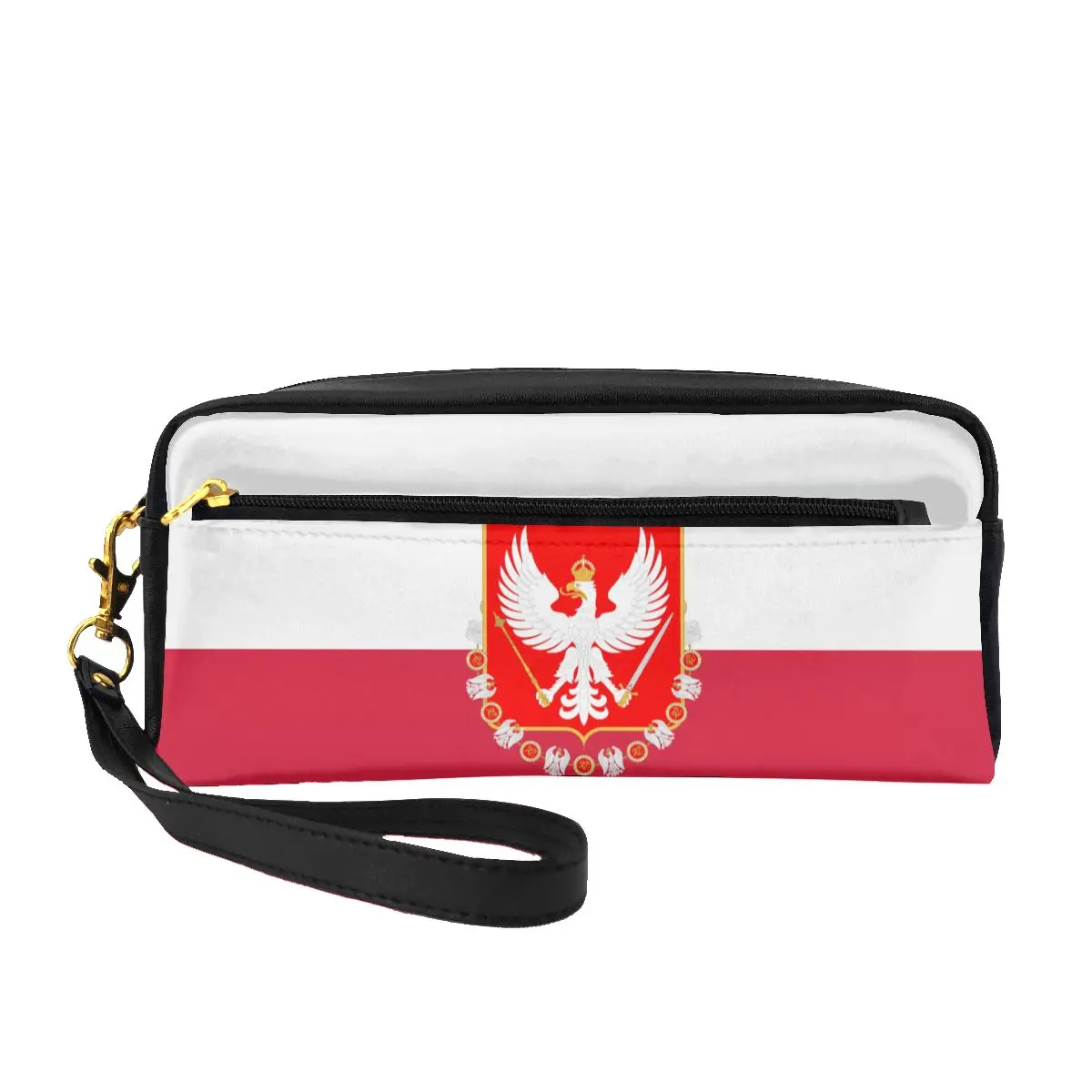 Водонепроницаемая косметичка из ПУ кожи, чехол с флагом страны Польши, сумка, сумка для хранения канцелярских принадлежностей 
Водонепроницаемая косметичка из ПУ кожи, чехол с флагом страны Польши, сумка, сумка для хранения канцелярских принадлежностей