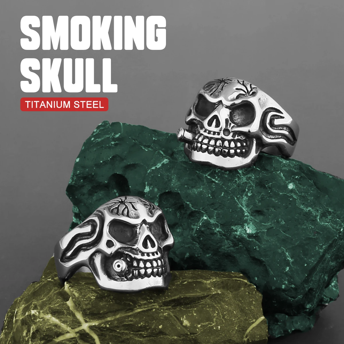 316L Stainless Steel Vintage Pipe Skull Ring Men's Neo-Gothic Rock Punk Skull Statement Ring Creative Jewelry Gift Wholesale
316L Stainless Steel Vintage Pipe Skull Ring Men's Neo-Gothic Rock Punk Skull Statement Ring Creative Jewelry Gift Wholesale