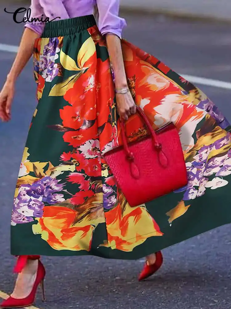 Celmia Fashion High Waist Jupes Bohemian Casual Summer A-line Maxi Skirt Holiday Women Big Floral Printed Femme Swing Skirts
Celmia Fashion High Waist Jupes Bohemian Casual Summer A-line Maxi Skirt Holiday Women Big Floral Printed Femme Swing Skirts