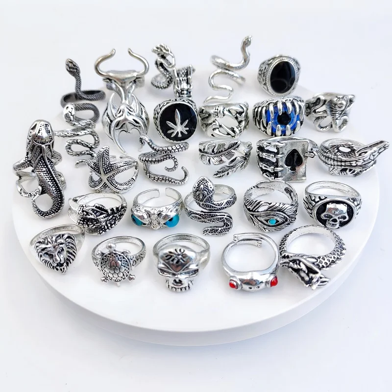 20/30/50pcs/lot Vintage Snake Dragon Eagle Claw Open Rings for Men and Women Silvery Punk Gothic Charm Jewelry Gift Wholesale 
20/30/50pcs/lot Vintage Snake Dragon Eagle Claw Open Rings for Men and Women Silvery Punk Gothic Charm Jewelry Gift Wholesale