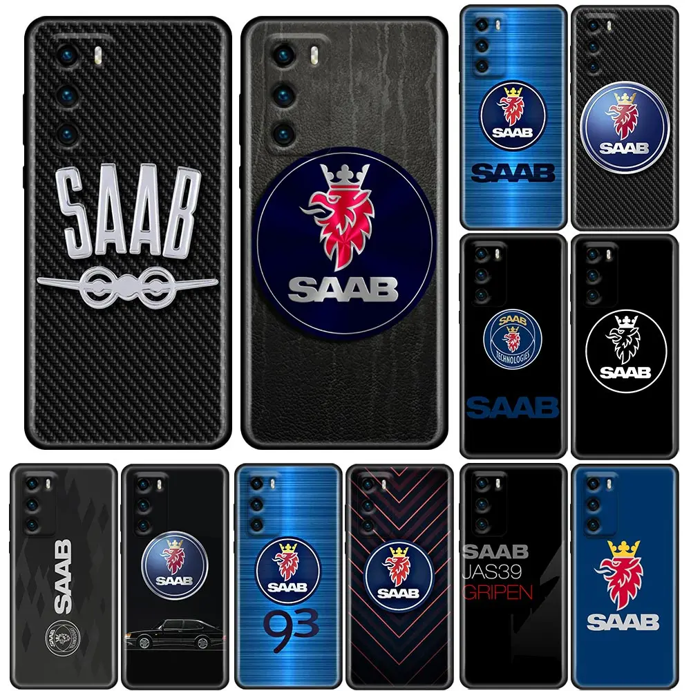 

S-Saab Automobile AB logo Funda Coque Phone Case for Huawei P10 P20 P30 P40 P50 P50E P Smart 2021 Pro Lite 5G Plus Case Capa