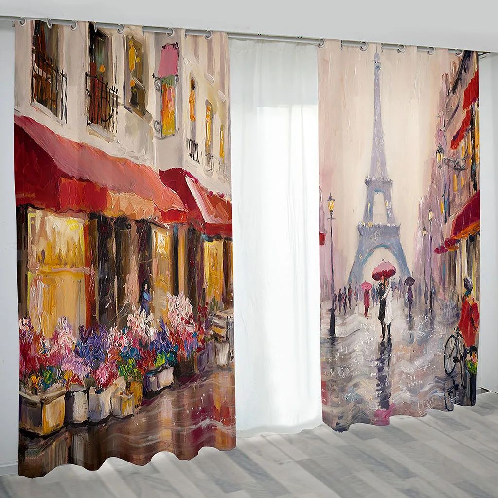 Paris Oil Painting Design Eiffel Tower in the Streets Thin Window Curtains for Living Room Bedroom Decor 2 Pieces Free Shipping
Paris Oil Painting Design Eiffel Tower in the Streets Thin Window Curtains for Living Room Bedroom Decor 2 Pieces Free Shipping