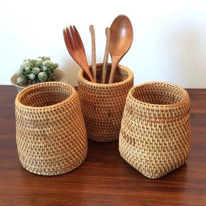 Home Storage Baskets Organizer Box Manual Rattan Chopsticks Spoons Tube Shovel Bucket Dinner Knives Forks Tableware Storage Box
Home Storage Baskets Organizer Box Manual Rattan Chopsticks Spoons Tube Shovel Bucket Dinner Knives Forks Tableware Storage Box