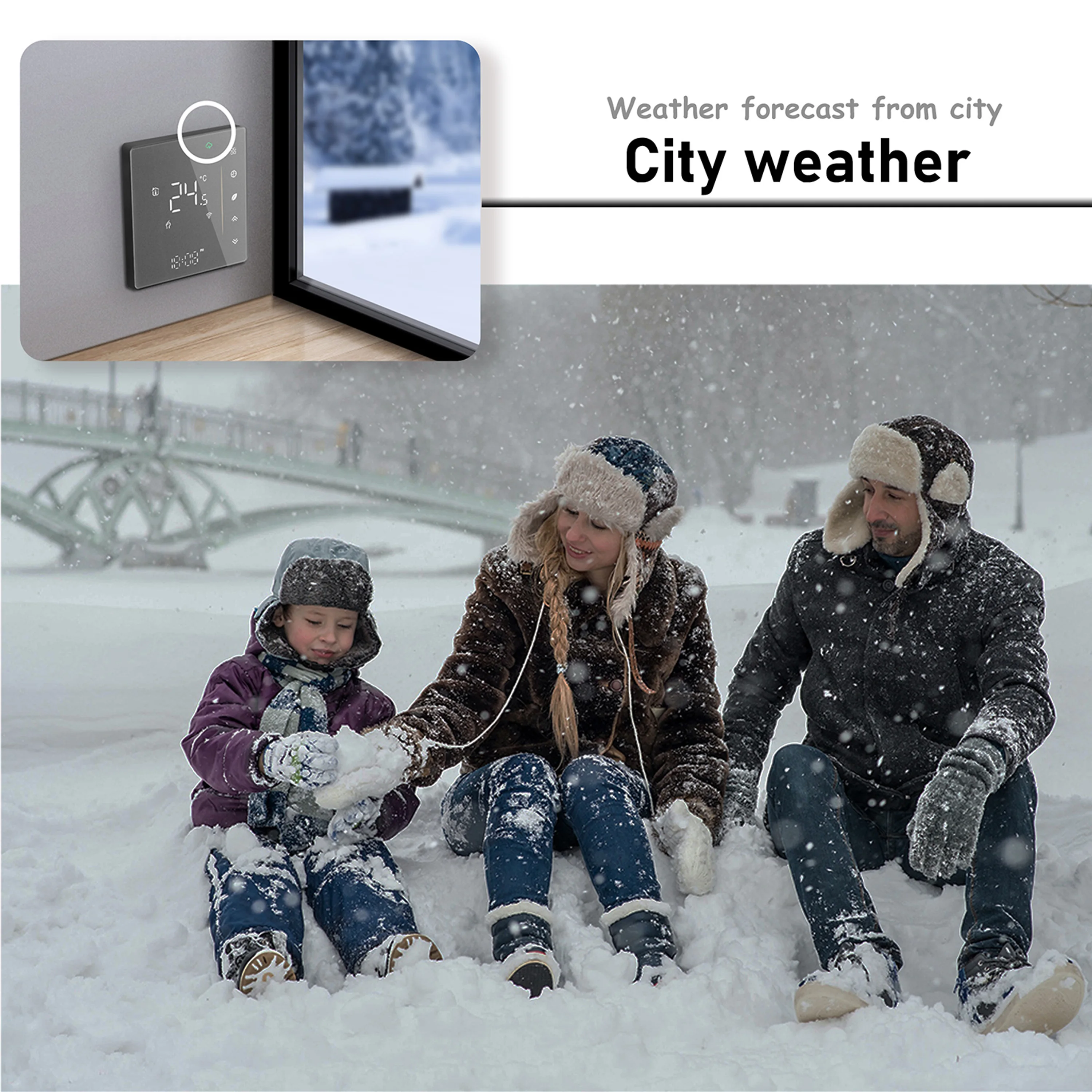 EU WIFI Zigbee Smart Thermostat for Works Dual Sensor Electric/Water Heating/Gas Boiler/Baseboard Heating
EU WIFI Zigbee Smart Thermostat for Works Dual Sensor Electric/Water Heating/Gas Boiler/Baseboard Heating
