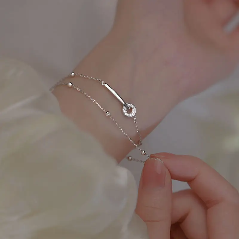 S925 sterling silver double-layer ring bracelet female light luxury temperament all-match girlfriends student bracelet niche
S925 sterling silver double-layer ring bracelet female light luxury temperament all-match girlfriends student bracelet niche