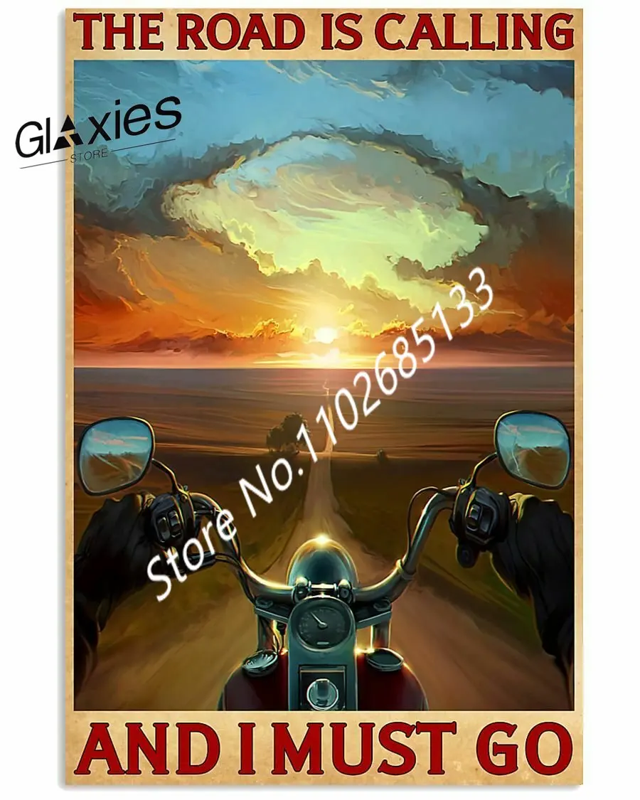 The Road Is Calling and I Must Go Tin Sign Classic Vintage Motorcycle Club Garage Decor Iron Plate Paintings Bar Metal Plaques
The Road Is Calling and I Must Go Tin Sign Classic Vintage Motorcycle Club Garage Decor Iron Plate Paintings Bar Metal Plaques