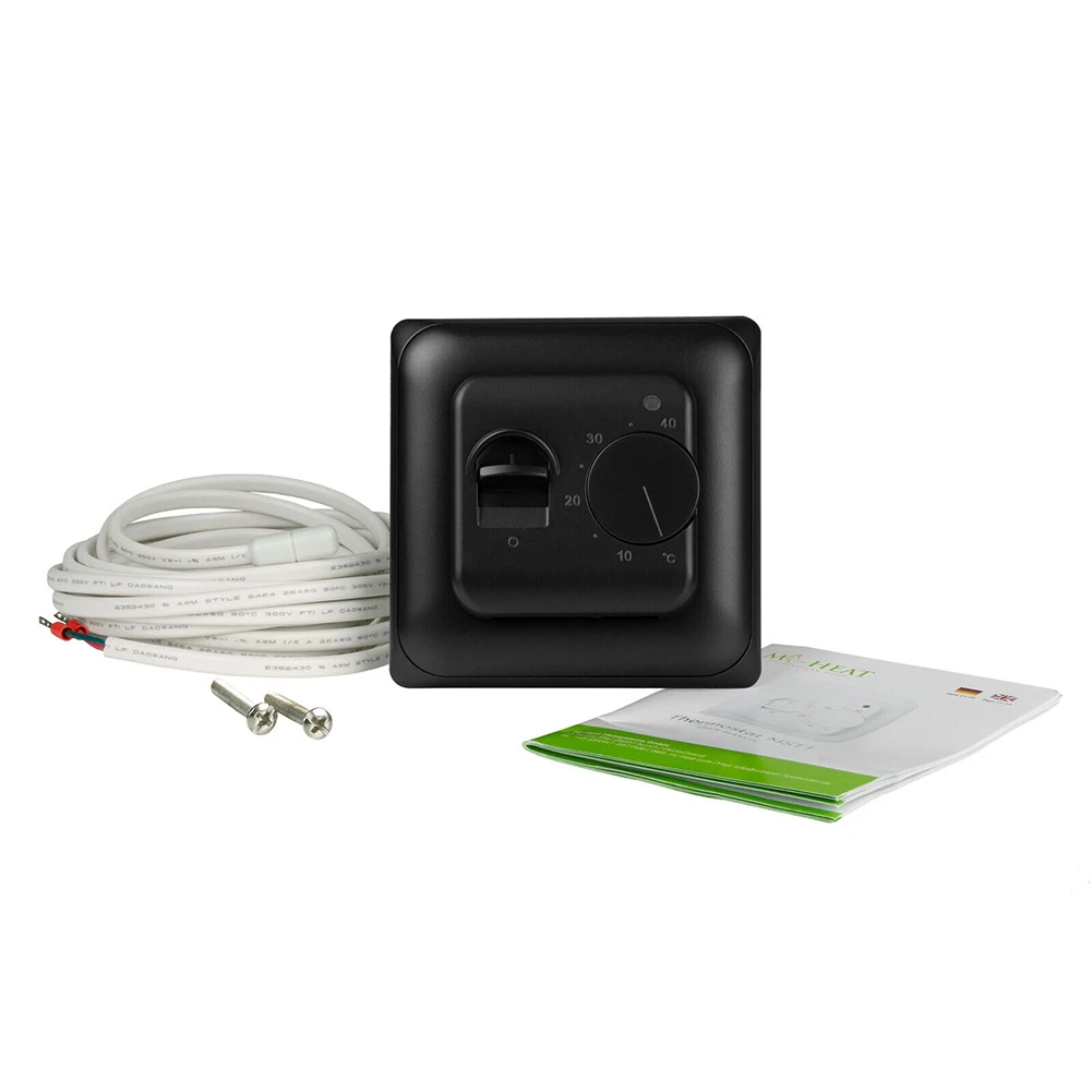 Accessories Thermostat Replacement Room Temperature Controller Underfloor W/ Ground Sensor 230 Volt Black Fittings
Accessories Thermostat Replacement Room Temperature Controller Underfloor W/ Ground Sensor 230 Volt Black Fittings
