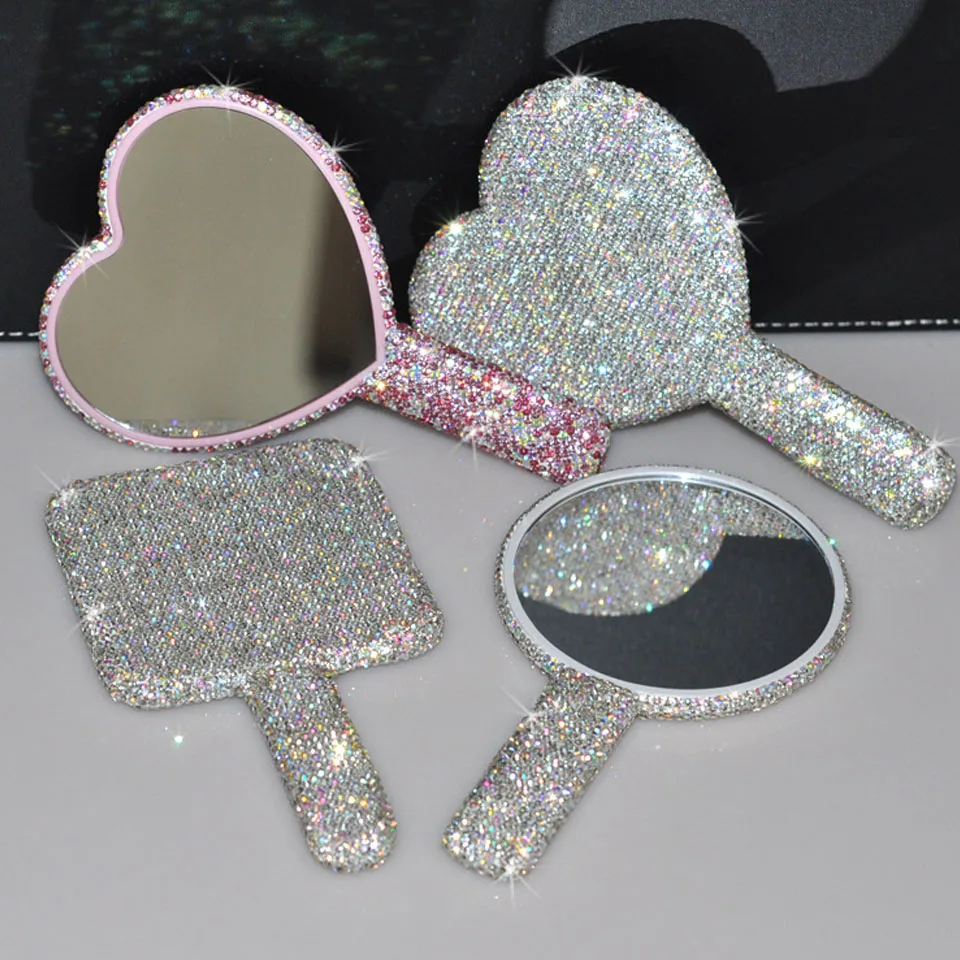 Bling Heart Mirror Shiny Luxury With Diamond Makeup Mirror Portable Pink Glitter Square Hand Held Mirror Salon For Girl Gift
Bling Heart Mirror Shiny Luxury With Diamond Makeup Mirror Portable Pink Glitter Square Hand Held Mirror Salon For Girl Gift