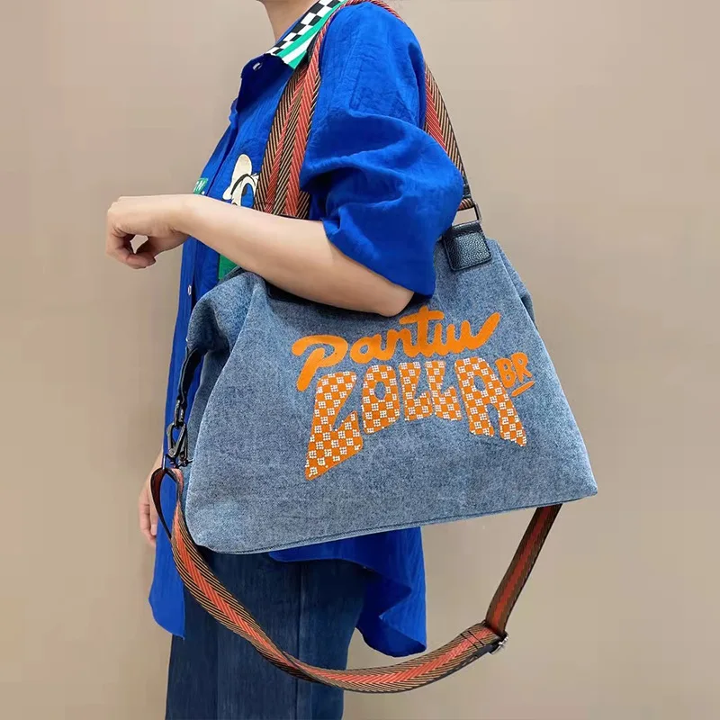 Fashion Women big tote Bags Denim female Handbag Large capacity Wide Strap Shoulder Bags Jeans Designer Female Travel bag
Fashion Women big tote Bags Denim female Handbag Large capacity Wide Strap Shoulder Bags Jeans Designer Female Travel bag